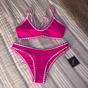 Hot pink bathing suit